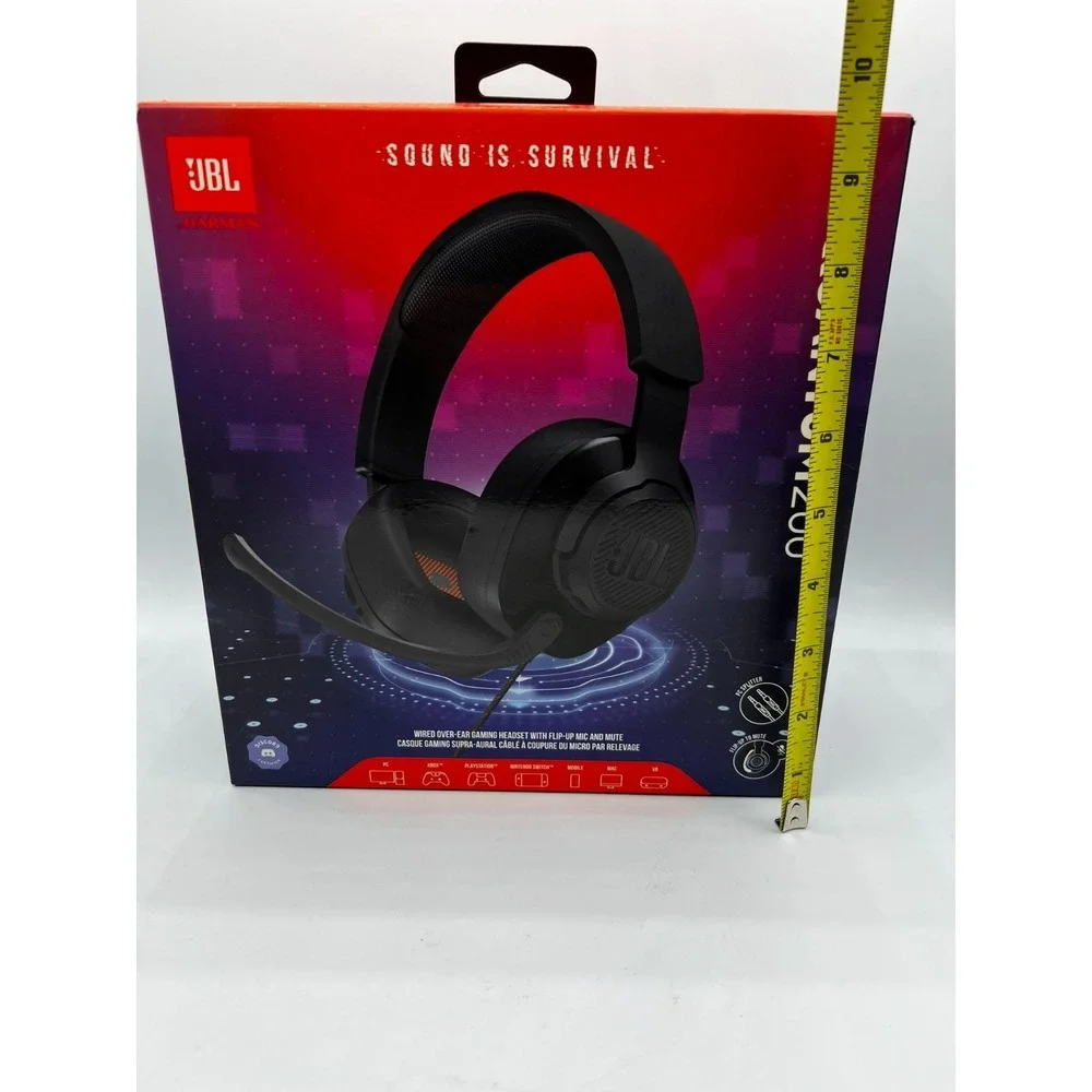 JBL Quantum 200 Gaming Headset, PC, PS5, PS4, Xbox Switch, Gaming Headphone, Mic